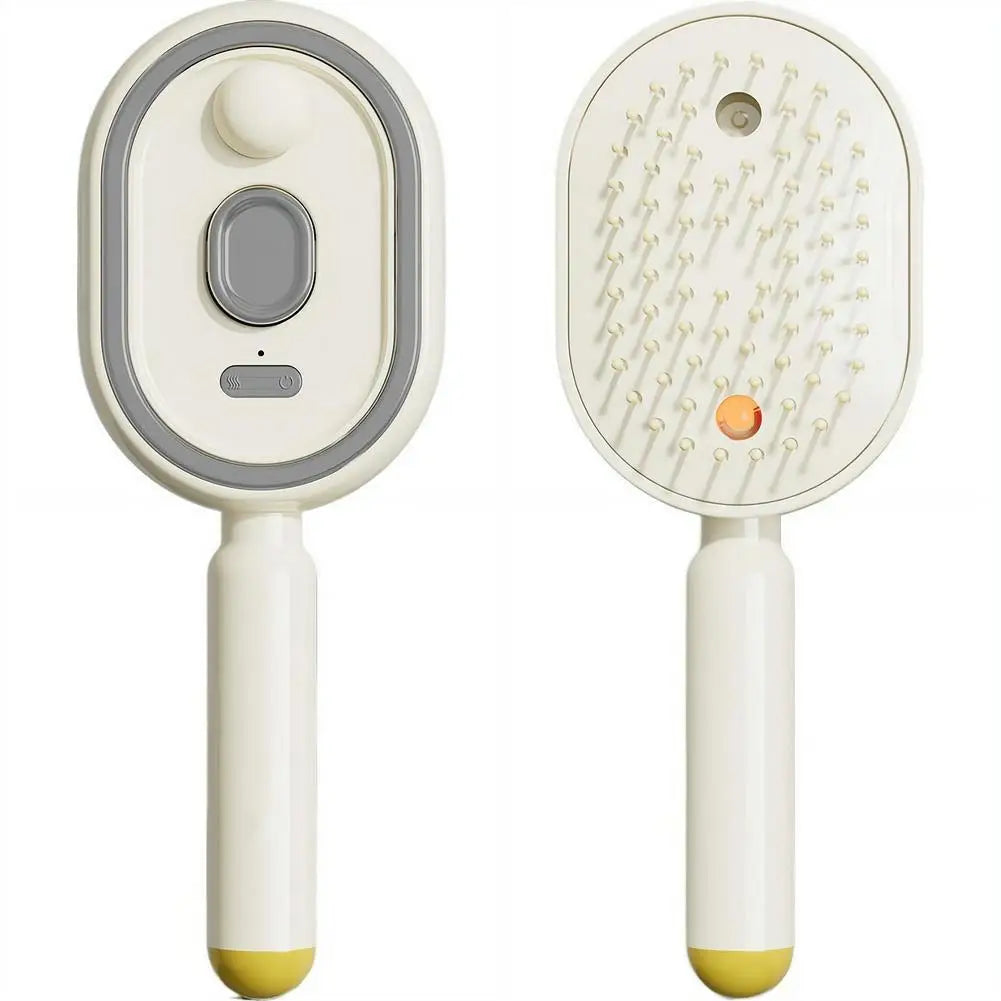  Peine masajeador eléctrico con cojines de aire y pulverizador, 3 en 1, autolimpiante, con vapor, cepillo para aceites esenciales y masajeador de cuero cabelludo recargable