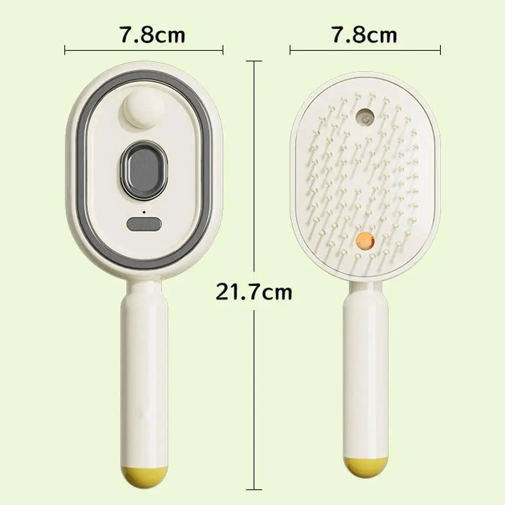  Peine masajeador eléctrico con cojines de aire y pulverizador, 3 en 1, autolimpiante, con vapor, cepillo para aceites esenciales y masajeador de cuero cabelludo recargable